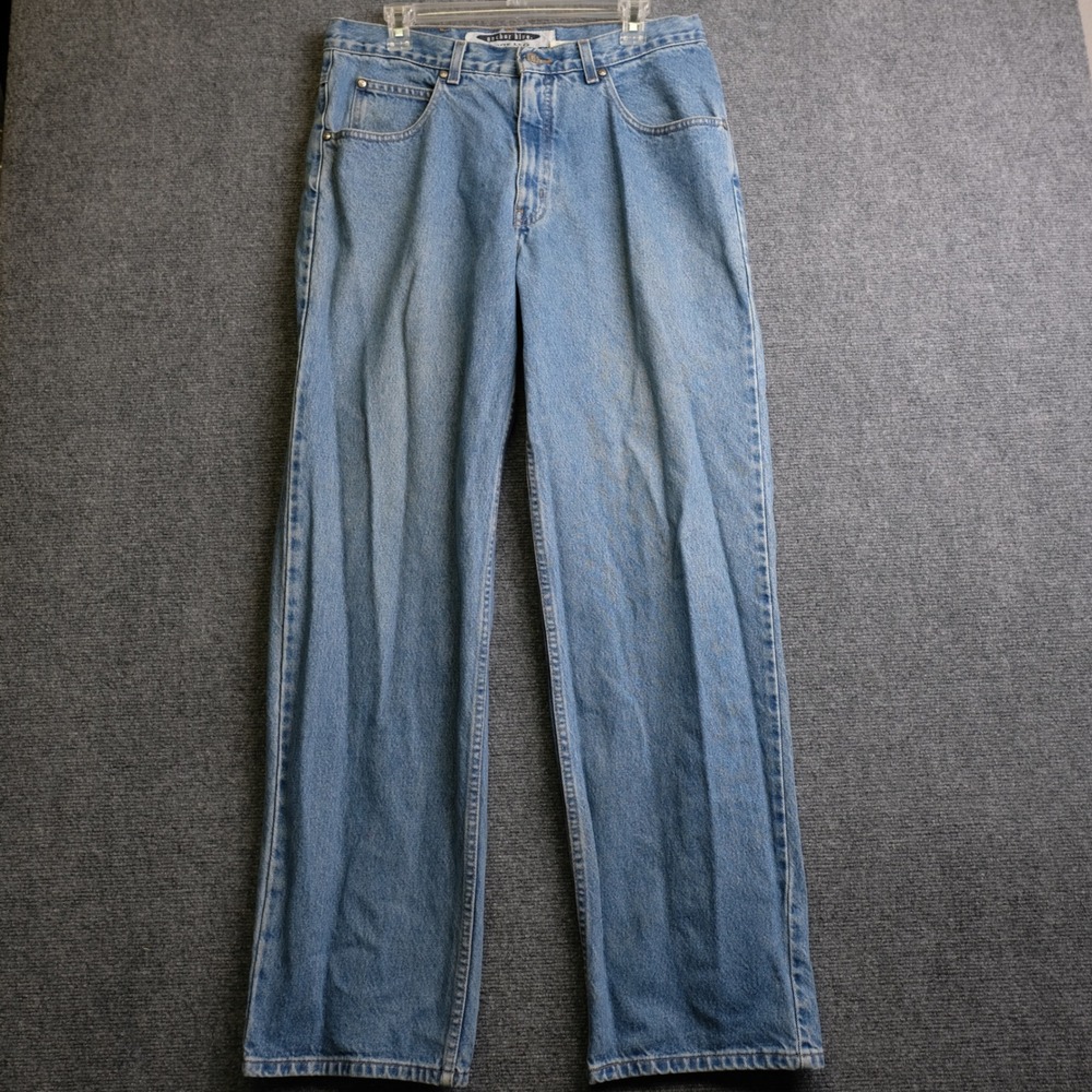 Vintage Anchor Blue Wide Leg Jeans Mens 34x32 Blue Baggy Skate Denim Y2K Grunge